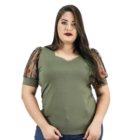 blusa de viscolycra plus size