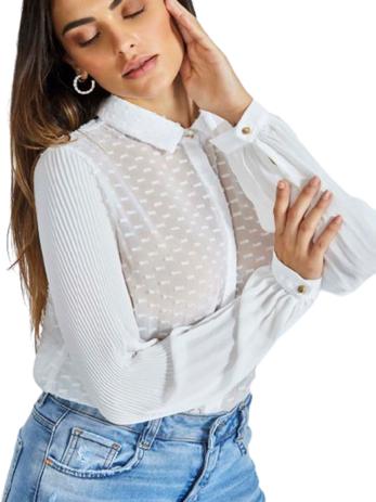 blusa com transparência preta