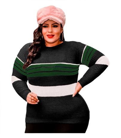 Blusa tricot feminina inverno plus size Clearance