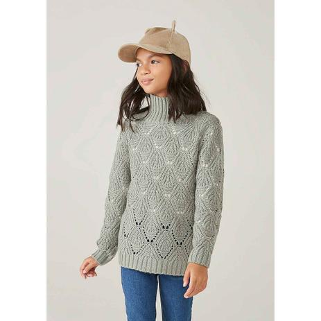 blusa tricot gola alta infantil