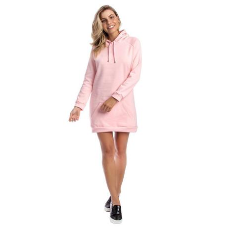 women's long moletom com capuz dress