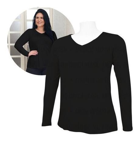 blusa feminina malha manga longa