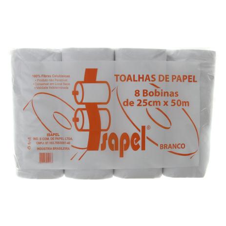 Bobina de Papel Toalha Branco com 8 Rolos Isapel Menor preço em Bobina de Papel Toalha Branco com 8 Rolos Isapel