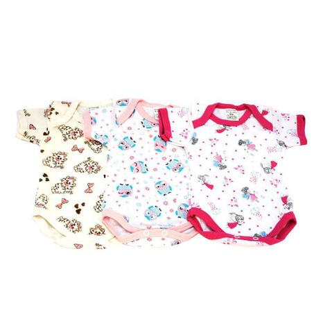 Body Bebê Feminino Manga Curta - Kit com 3 Unidades - RN2 - Sati baby Menor preço em Body Bebê Feminino Manga Curta - Kit com 3 Unidades - RN2 - Sati baby