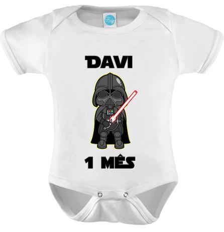 Body Bebe Mesversario Star Wars Darth Baby Geek Nome E Mes Raju Moda Infantil Magazine Luiza