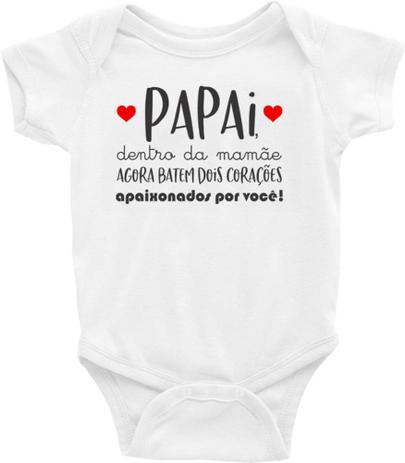 Body Bebe Papai Dentro Mamae Agora Batem Dois Coracoes Apaixonados Por Voce Tamanho P Ideia Incrivel Body Para Bebes Magazine Luiza
