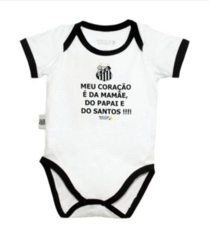 Body Bebê Santos ”Meu Coração” Oficial - Revedor Menor preço em Body Bebê Santos ”Meu Coração” Oficial - Revedor