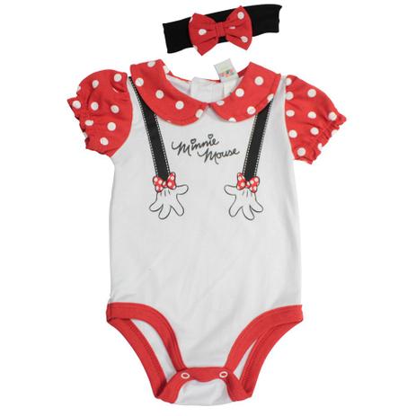 Body com Tiara - Manga Curta - Minnie - Disney Menor preço em Body com Tiara - Manga Curta - Minnie - Disney