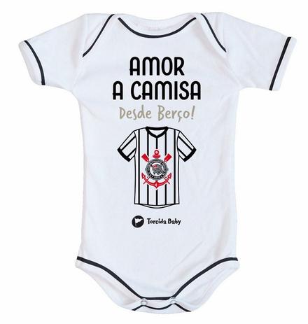 Body Corinthians Amor a Camisa Oficial - Torcida Baby Menor preço em Body Corinthians Amor a Camisa Oficial - Torcida Baby