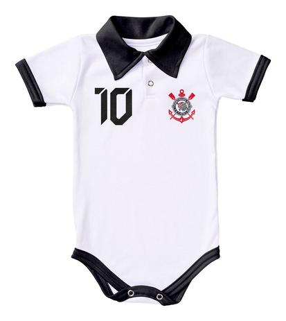 Body Corinthians Polo Branco Torcida Baby Menor preço em Body Corinthians Polo Branco Torcida Baby