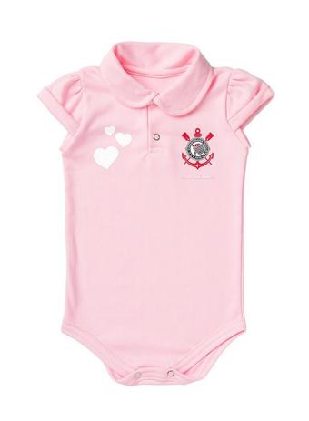 Body Corinthians Polo Rosa Torcida Baby Menor preço em Body Corinthians Polo Rosa Torcida Baby