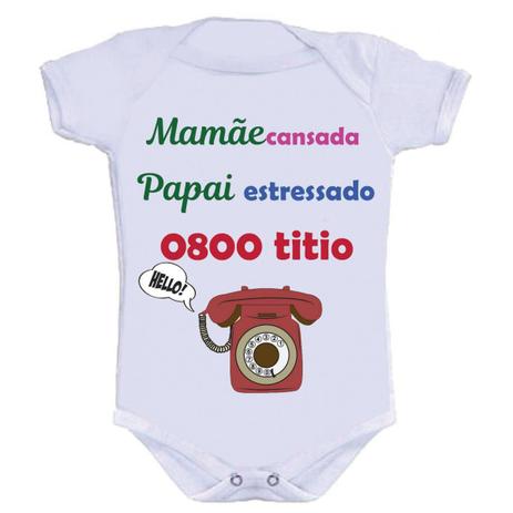 Body Divertido - 0800 Titio - Kalundu kids Menor preço em Body Divertido - 0800 Titio - Kalundu kids