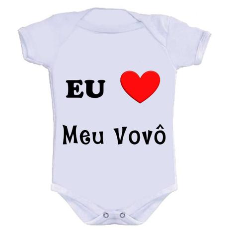 Body Divertido - Amo o Vovô - Kalundu kids Menor preço em Body Divertido - Amo o Vovô - Kalundu kids