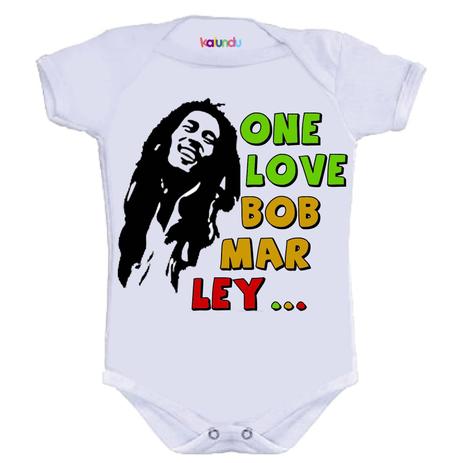 Body Divertido - Bob Marley One Love - Kalundu kids Menor preço em Body Divertido - Bob Marley One Love - Kalundu kids