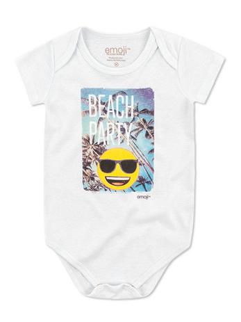 Body Divertido Marlan Curta Emoji Beach Party Branco Menor preço em Body Divertido Marlan Curta Emoji Beach Party Branco