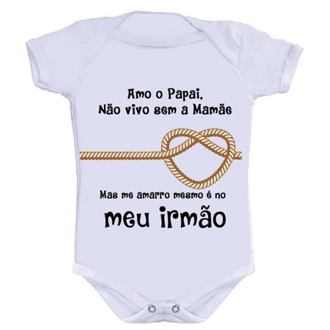 Body Divertido - Me Amarro Meu Irmão - Kalundu kids Menor preço em Body Divertido - Me Amarro Meu Irmão - Kalundu kids