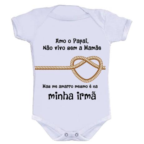 Body Divertido - Me Amarro Minha Irmã - Kalundu Kids Menor preço em Body Divertido - Me Amarro Minha Irmã - Kalundu Kids