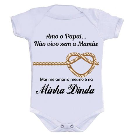 Body Divertido - Me Amarro Na Dinda - Kalundu kids Menor preço em Body Divertido - Me Amarro Na Dinda - Kalundu kids