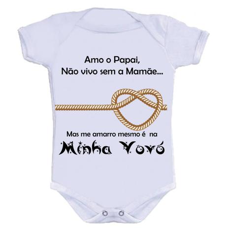 Body Divertido - Me Amarro Na Vovó - Kalundu kids Menor preço em Body Divertido - Me Amarro Na Vovó - Kalundu kids