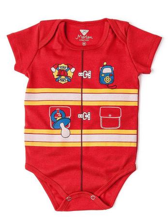 Body Divertido Profissões Marlan Bombeiro Vermelho Menor preço em Body Divertido Profissões Marlan Bombeiro Vermelho
