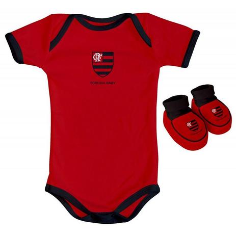 Body e Pantufa Flamengo Vermelho Torcida Baby Menor preço em Body e Pantufa Flamengo Vermelho Torcida Baby
