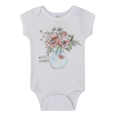 Body Feminino Bebê Manga Curta Suedine Cute Flowers - Up baby é boa?