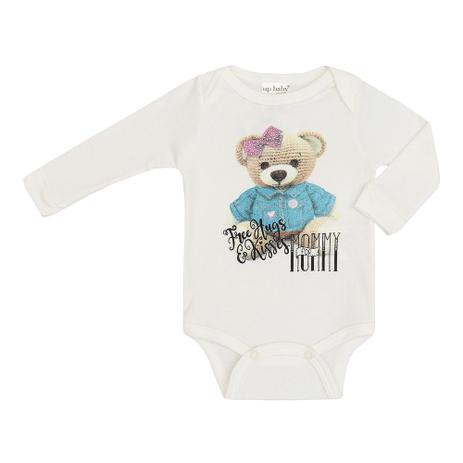 Body Feminino Bebê Suedine Manga Longa Ursa - Up baby Menor preço em Body Feminino Bebê Suedine Manga Longa Ursa - Up baby