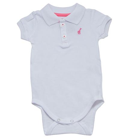 Body Infantil Gola Polo 0-3 Meses Branco/Rosa - Toffee Menor preço em Body Infantil Gola Polo 0-3 Meses Branco/Rosa - Toffee