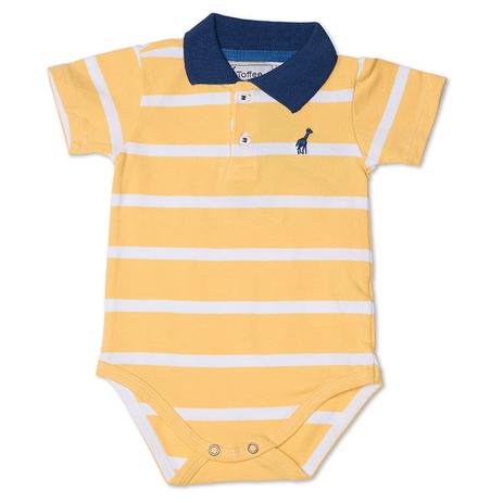 Body Infantil Gola Polo 9-12 Meses Amarelo - Toffee Menor preço em Body Infantil Gola Polo 9-12 Meses Amarelo - Toffee