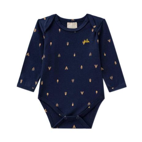Body Infantil Menino Manga longa Milon Azul Marinho Menor preço em Body Infantil Menino Manga longa Milon Azul Marinho