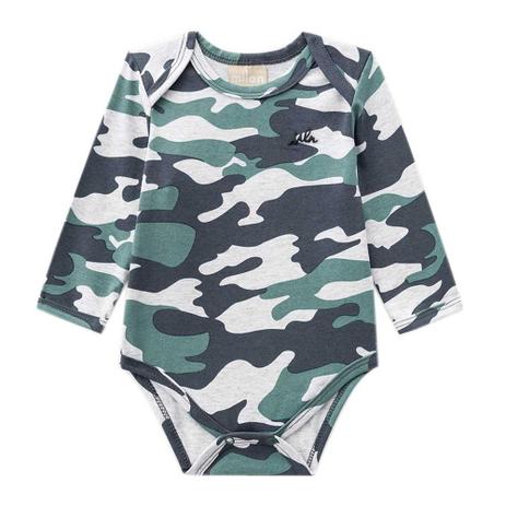 Body Infantil Menino Manga longa Milon Verde Militar Menor preço em Body Infantil Menino Manga longa Milon Verde Militar