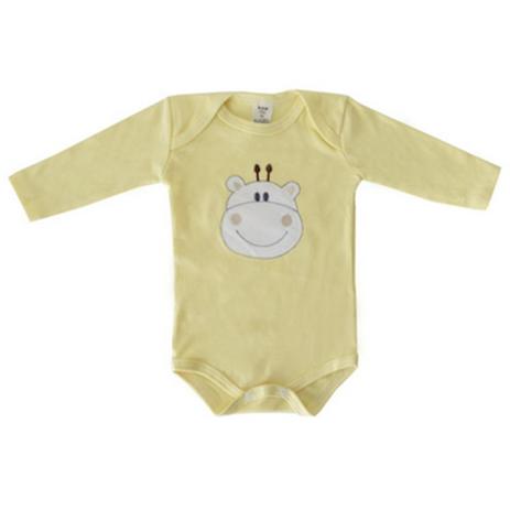Body Manga Longa Suedine DVK Baby Girafa Amarelo Menor preço em Body Manga Longa Suedine DVK Baby Girafa Amarelo
