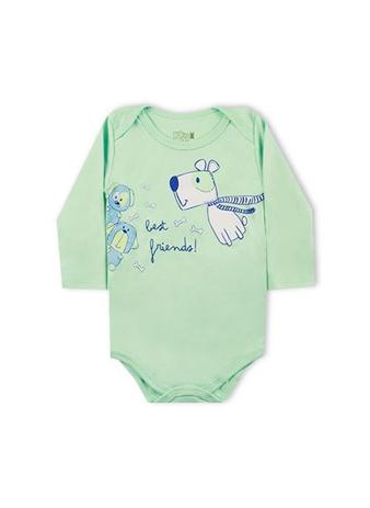Body Manga Longa Verde Água Kiko Baby Menor preço em Body Manga Longa Verde Água Kiko Baby