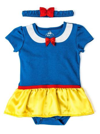 Body Marlan com Tiara Fantasia Branca de Neve Azul Menor preço em Body Marlan com Tiara Fantasia Branca de Neve Azul