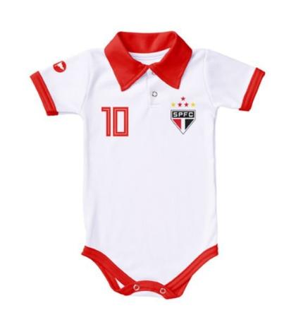 Body São Paulo Polo Branco Torcida Baby Menor preço em Body São Paulo Polo Branco Torcida Baby