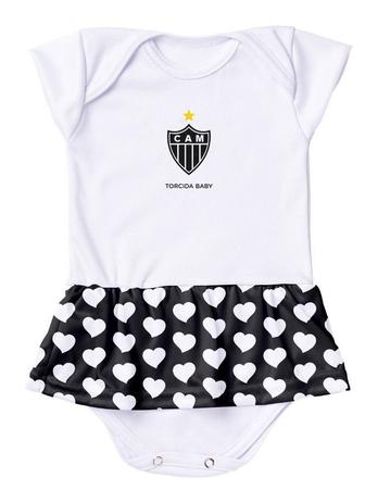 Body Vestido Atlético MG Corações Torcida Baby Menor preço em Body Vestido Atlético MG Corações Torcida Baby