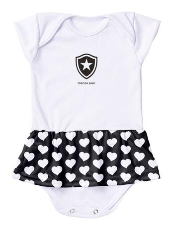 Body Vestido Botafogo Corações Torcida Baby Menor preço em Body Vestido Botafogo Corações Torcida Baby