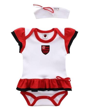 Body Vestido e Tiara Flamengo Revedor Menor preço em Body Vestido e Tiara Flamengo Revedor