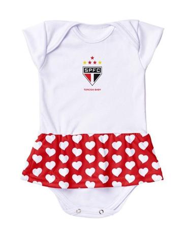Body Vestido São Paulo Corações Torcida Baby Menor preço em Body Vestido São Paulo Corações Torcida Baby