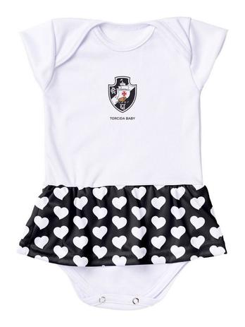 Body Vestido Vasco Corações Torcida Baby Menor preço em Body Vestido Vasco Corações Torcida Baby