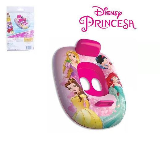 Boia bote inflável infantil fralda com encosto e pegador princesas - Etitoys Menor preço em Boia bote inflável infantil fralda com encosto e pegador princesas - Etitoys