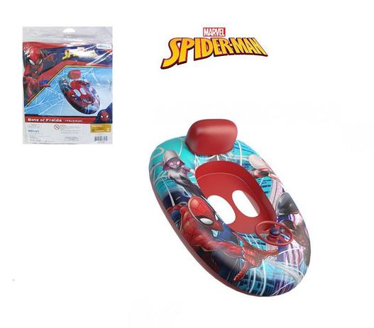 Boia bote inflável infantil fralda com encosto e volante spider-man - Etitoys Menor preço em Boia bote inflável infantil fralda com encosto e volante spider-man - Etitoys