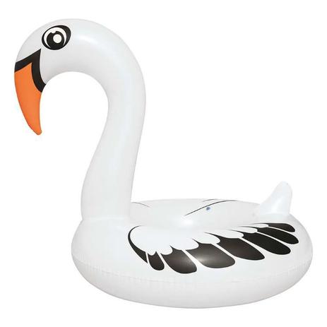 Boia Gigante Cisne Perolado Branco com Abertura Mor Menor preço em Boia Gigante Cisne Perolado Branco com Abertura Mor