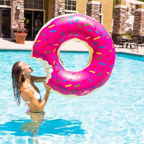 Boia Gigante Inflável Donuts Para Piscina Praia Morango 120cm - Beach way Menor preço em Boia Gigante Inflável Donuts Para Piscina Praia Morango 120cm - Beach way