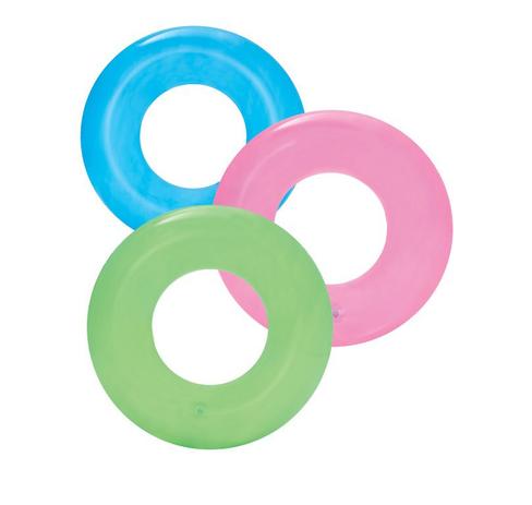 Boia inflável circular infantil neon transparente 51cm - Zein import Menor preço em Boia inflável circular infantil neon transparente 51cm - Zein import