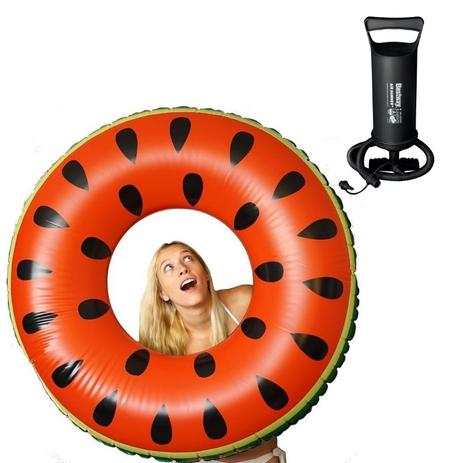 Boia Melancia Gigante Inflável Piscina Mar Praia + Bomba Manual - Nova era Menor preço em Boia Melancia Gigante Inflável Piscina Mar Praia + Bomba Manual - Nova era