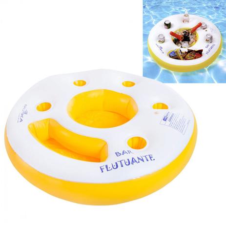 Boia Modelo Bar Flutuante para Piscina Amarelo com Branco Nautika Menor preço em Boia Modelo Bar Flutuante para Piscina Amarelo com Branco Nautika