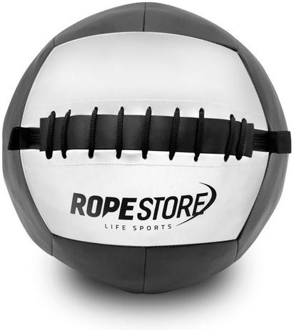 Bola de Couro Wall Ball 6 Libras Preto x Branco - Rope Menor preço em Bola de Couro Wall Ball 6 Libras Preto x Branco - Rope