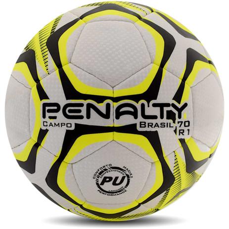 Bola de Futebol de Campo Brasil 70 R1 BC-AM-PT - Penalty Menor preço em Bola de Futebol de Campo Brasil 70 R1 BC-AM-PT - Penalty