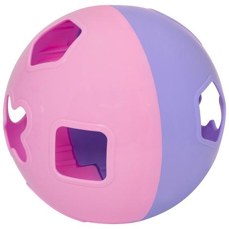 Bola Didática com Formas de Encaixe Rosa - Mercotoys Menor preço em Bola Didática com Formas de Encaixe Rosa - Mercotoys